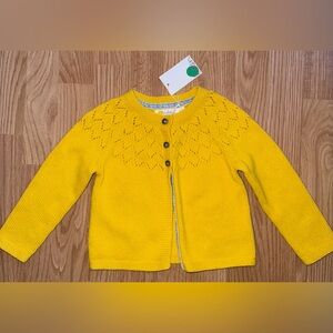 Baby Boden Yellow Knit Cardigan